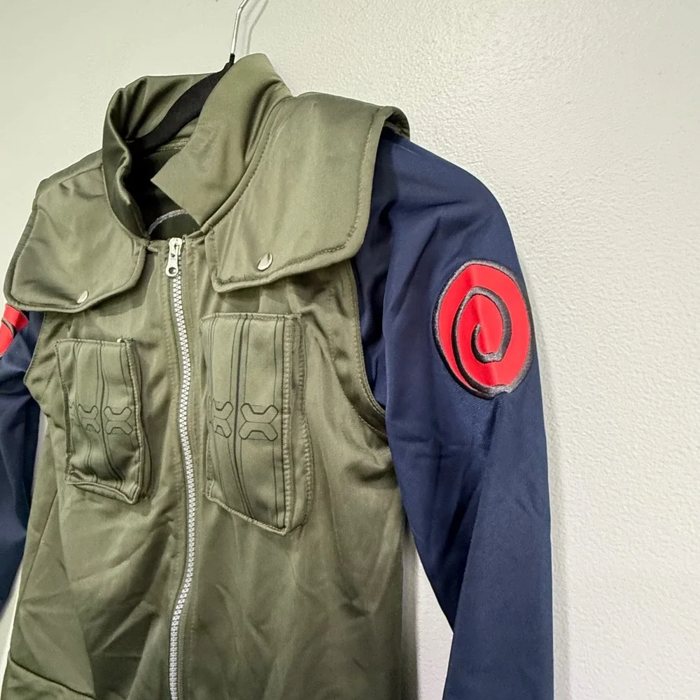 Naruto Shippuden Jonin Flak Jacket Costume Spirit Halloween Kids Medium Olive